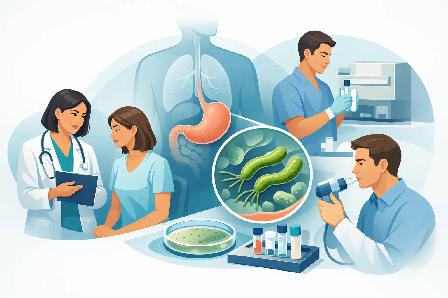 Qué examen detecta Helicobacter pylori